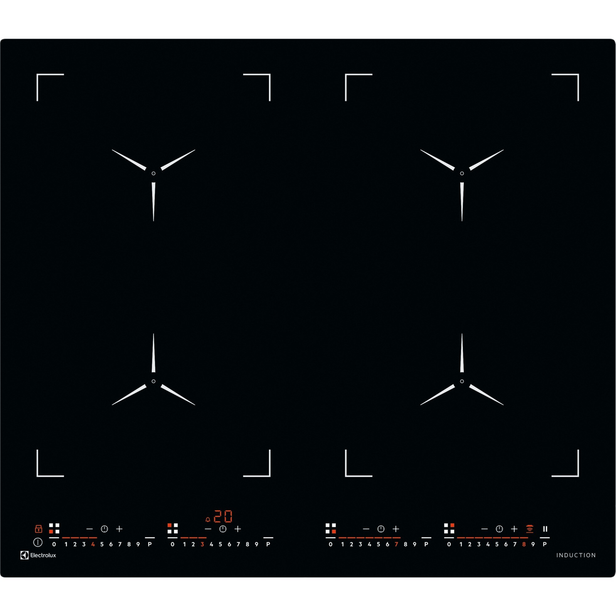 Electrolux GK58TSILO Induktions-Kochfeld Schwarz Rahmenlos Gerätebreite 58, 949596678