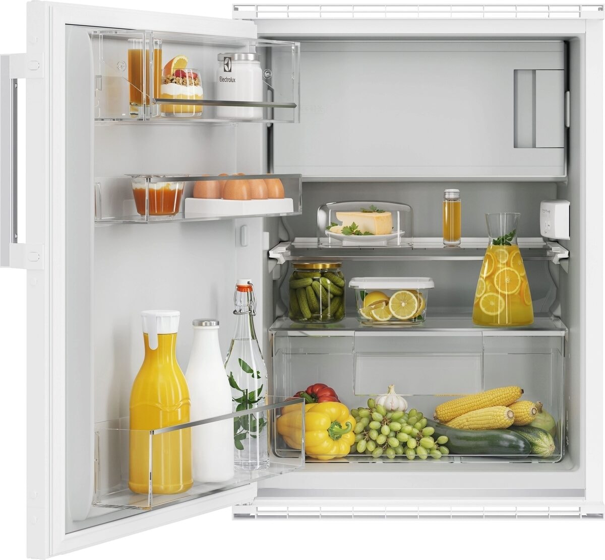 Electrolux EK136SLWE Kühlschrank Dekorierbar Links wechselbar Weiss Breitennorm 55, 923667002