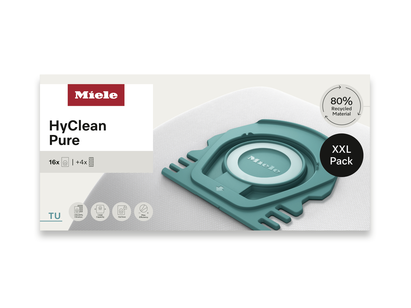 MIELE 12695210 Staubsaugerbeutel  XXL-Pack TU HyClean Pure, 12695210