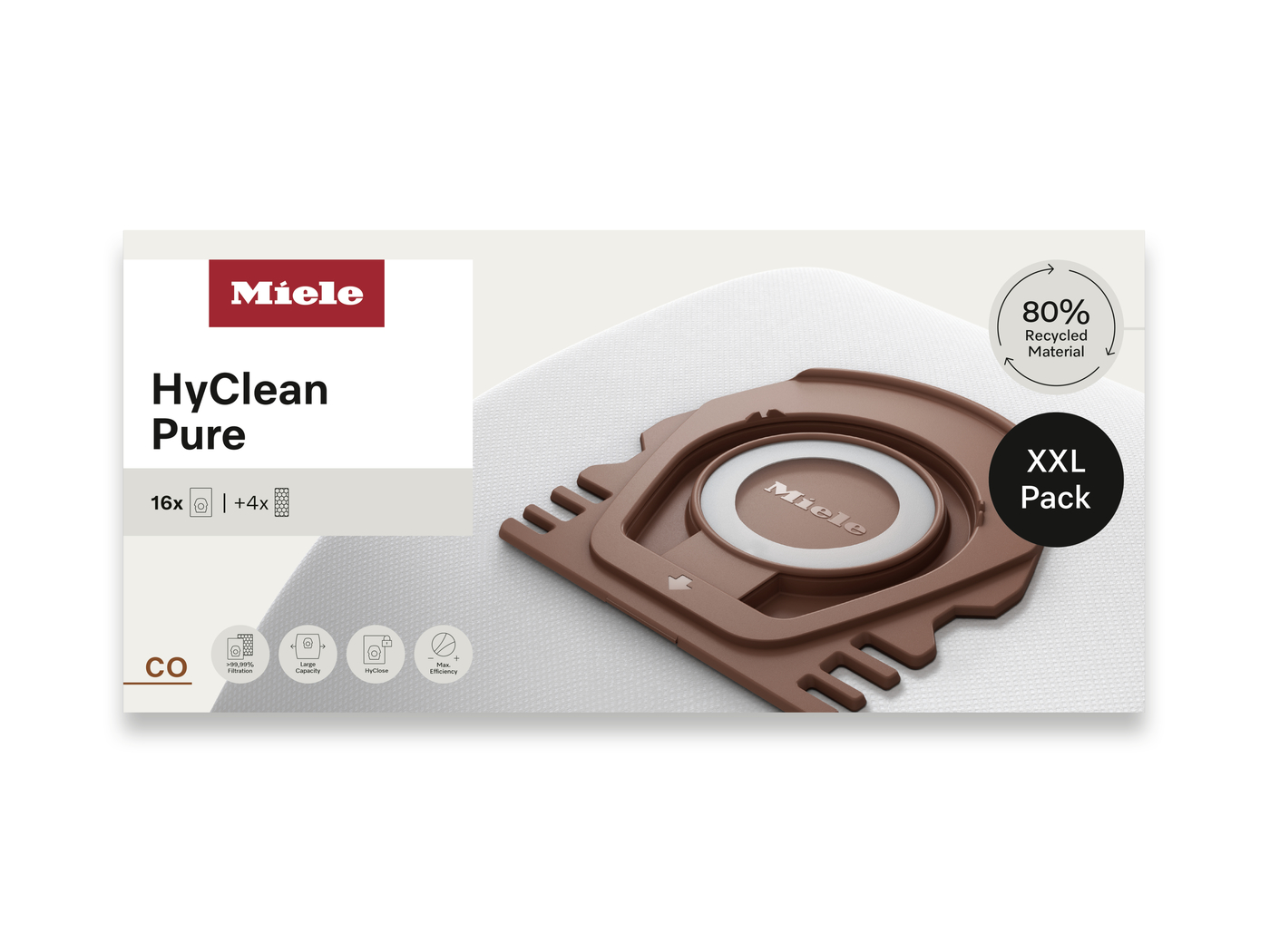 MIELE 12695230 Staubsaugerbeutel  XXL-Pack CO HyClean Pure, 12695230